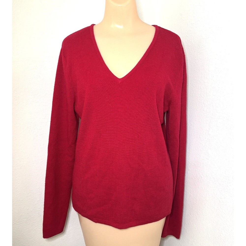 Sarah Spencer Womens Merino Wool Sweater Large Preppy Academia Minimalist Staple